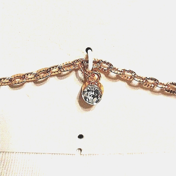 Simulated Diamond & Gold Chain Necklace 12" Fashion Jewelry Cocktail Party New! - Picture 6 of 8